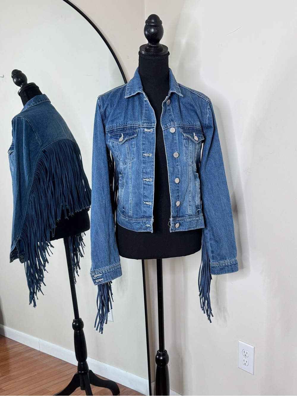 Scully Denim Fringe Western Jacket Blue Size XS